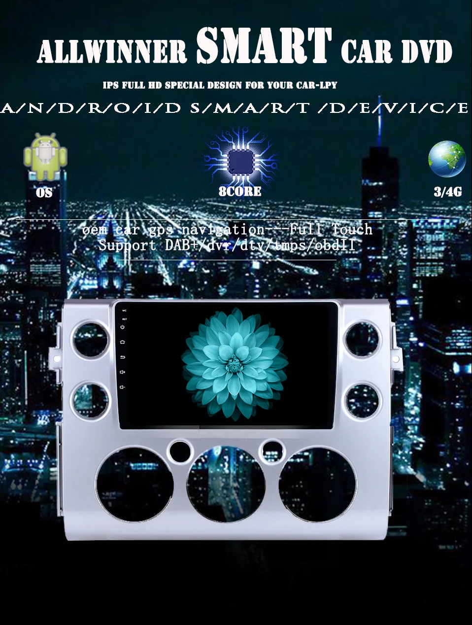 Sale For FJ CRUISER 2007 - 2018 Car radio audio stereo 4G + 64G Android 9.1 with 4G Lte wifi video Player gps HU support dab dvr cam 1