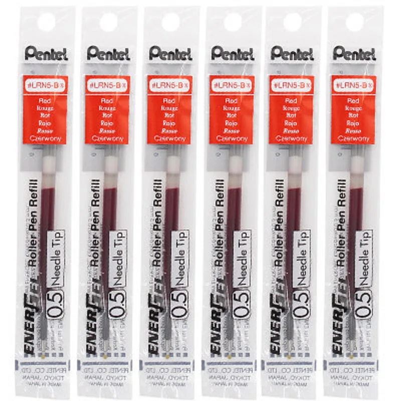 Красный 9 шт. Pentel LRN5 LRN4 Neutra жидкие гелевые чернила для BLN75 выдвижные ручки-быстрое высыхание-0,5 мм Товары для офиса и школы - Цвет: Красный