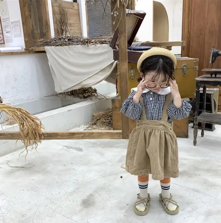 Хаки New Wholesale Girls Corduroy Skirt Fashion Autumn Girls Skirts 1-6t PX987 - Цвет: Хаки