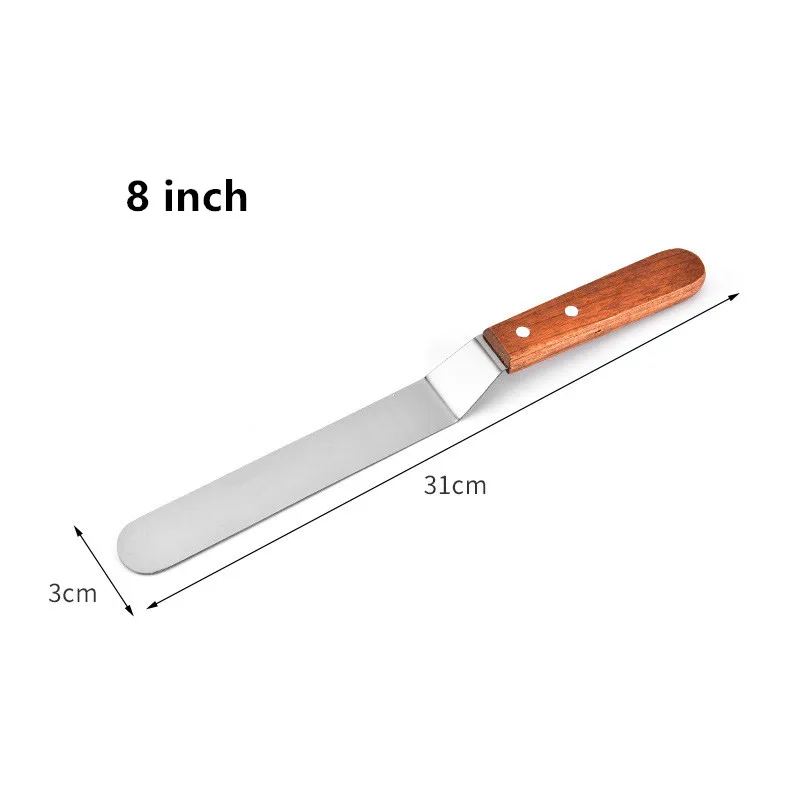 Angled 8 inch 4/6/8/10 дюймов Нержавеющая сталь лопатка для торта масло кремовая глазурь Ножи гладкой Кухня печенье торт украшения инструменты - Цвет: Angled 8 inch