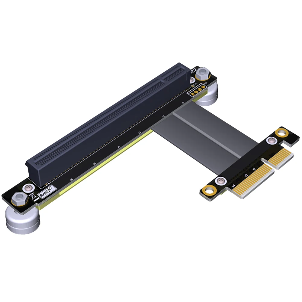 PCI Express PCI-E 4X до 16X слот Riser Card конвертер удлинитель ленточный адаптер удлинитель PCIe 16X90 градусов+ магнитное основание