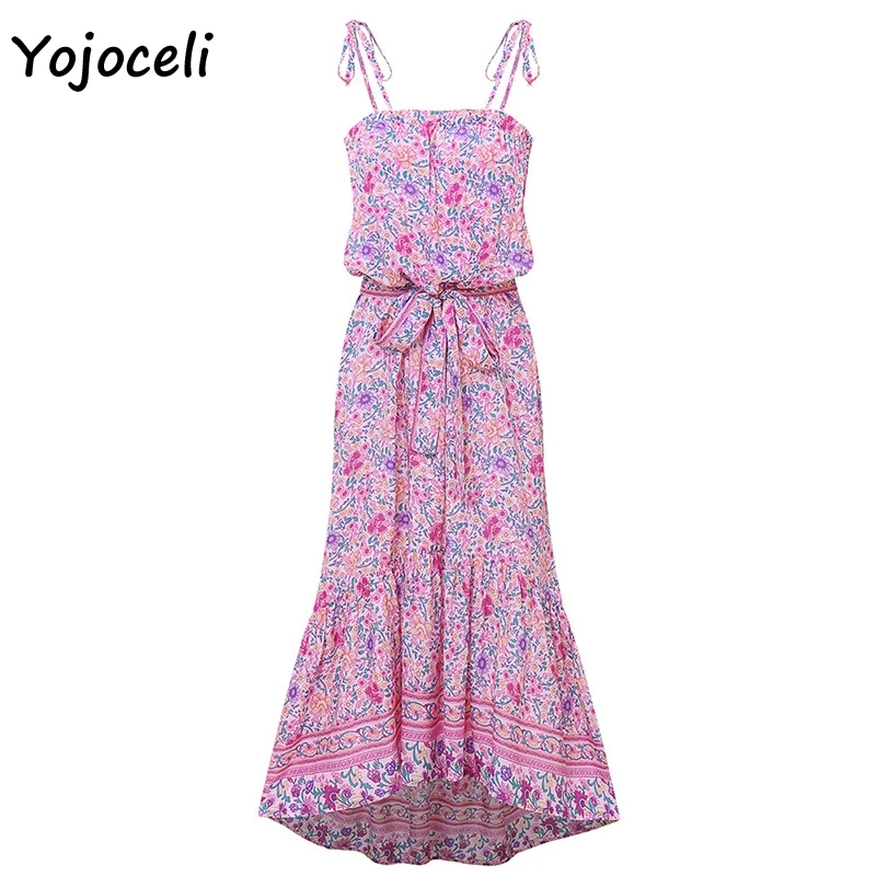 Yojoceli caftans стиль богемный Принт Сарафан для женщин свободный стиль лук миди платье для женщин vestidos