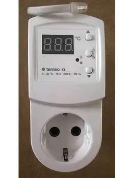 

Terneo RZ. Thermoregulator for heating systems, in a outlet. The length of the sensor is 10 cm.