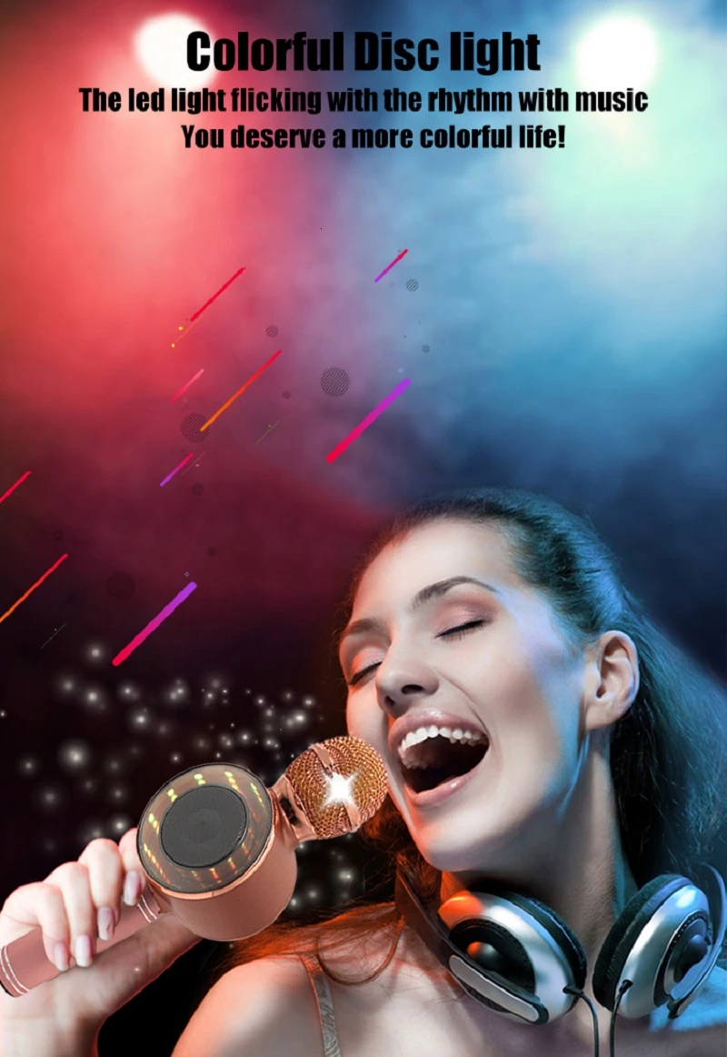 WS668 беспроводной Bluetooth микрофон караоке динамик KTV плеер телефон микрофон с светодиодный светильник для компьютера сцены конференции Pk WS-858