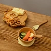 3pcs Baby Feeding Bowl Dinner Plate Kids Feeding Cartoon Tableware Bamboo Wood Non-slip Dinnerware Spoon Fork Set  Silicone Cup 5