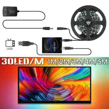 

For Ambilight TV PC Screen LED Strip WS2812B 5050 HDTV Computer Monitor Backlight Dream Color USB LED Strip 1/2/3/4/5m Full Set