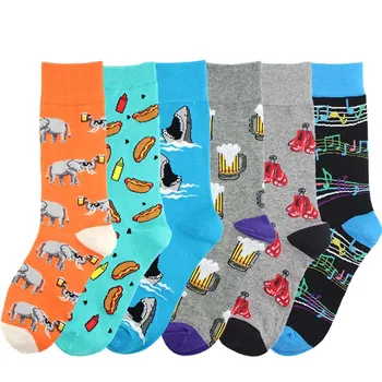 

Drop Ship Adult Crew Fashion Socks Mayo Hotdog Staff Elephant Beer Bubble Boxing Glove Shark Food Animal Music Creative Cool