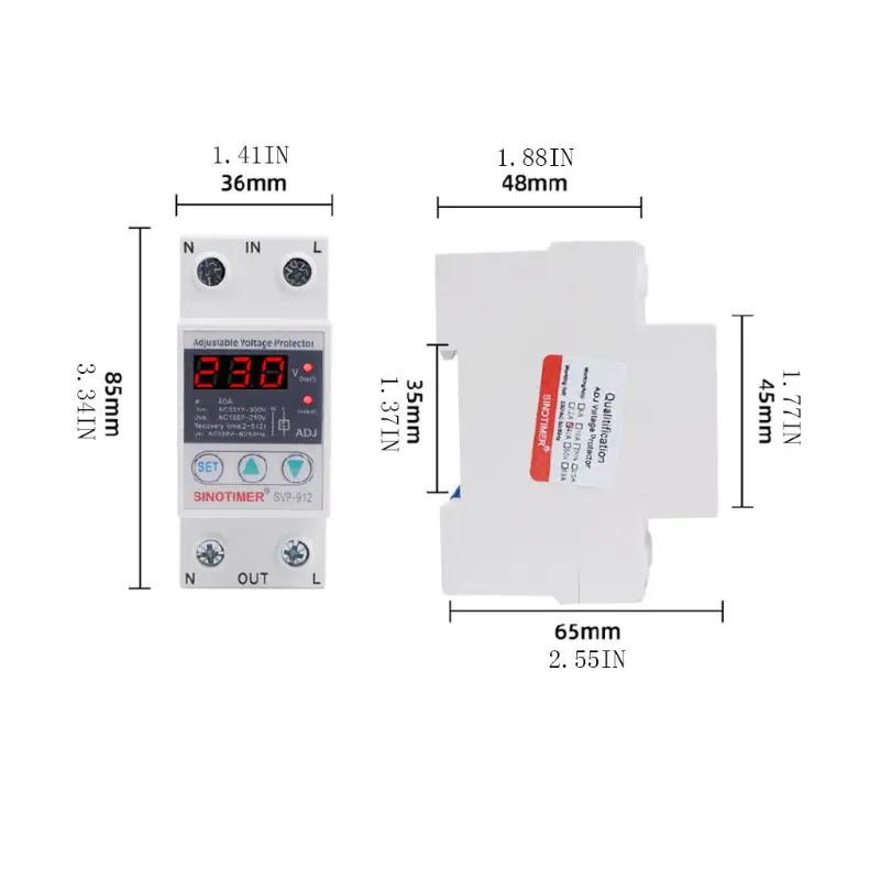 

220V 40/63/80A Over Under Voltage Protector Relay Reconnect Protective Device 2019 New