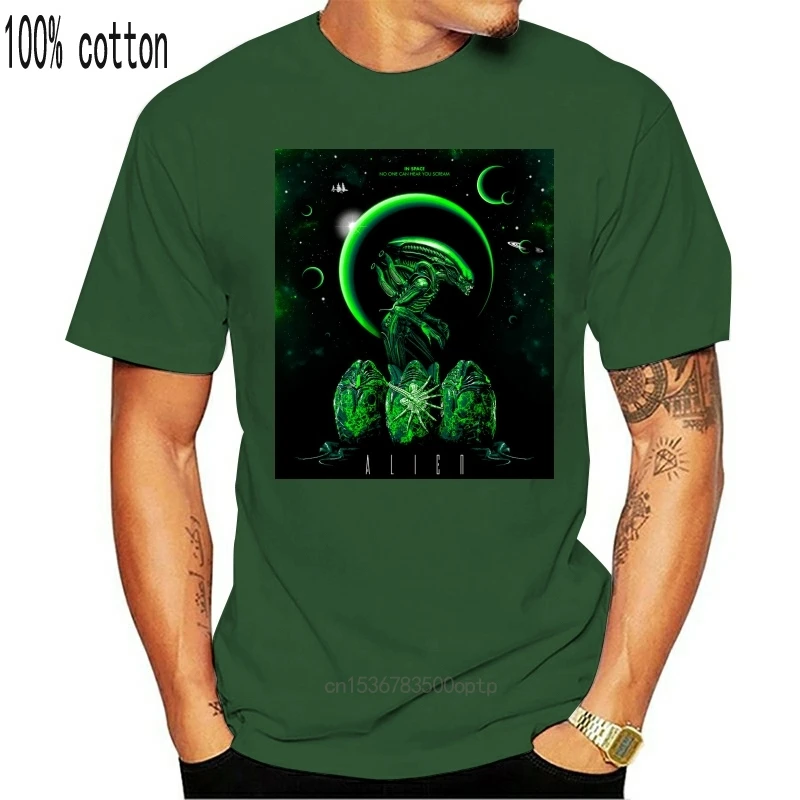 Футболка Alien неоновая зеленая блестящая космическая инопланетянин атака НЛО