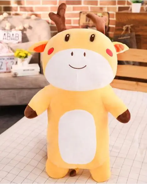 giraffe Игрушек! Милые плюшевые игрушки Кот котенок Лев Жираф динозавр корова длинный корпус мягкие подарочные интерьерные подушки Рождественский подарок 1p - Цвет: giraffe