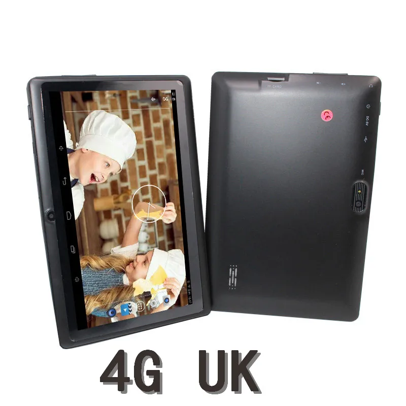 Black 4G UK 7 дюймов планшетный ПК Allwinner A33 4 ядра 4G Телефонный звонок Google Рынок gps, Wi-Fi, FM, Bluetooth, Wi-Fi, Планшеты - Цвет: Black 4G UK