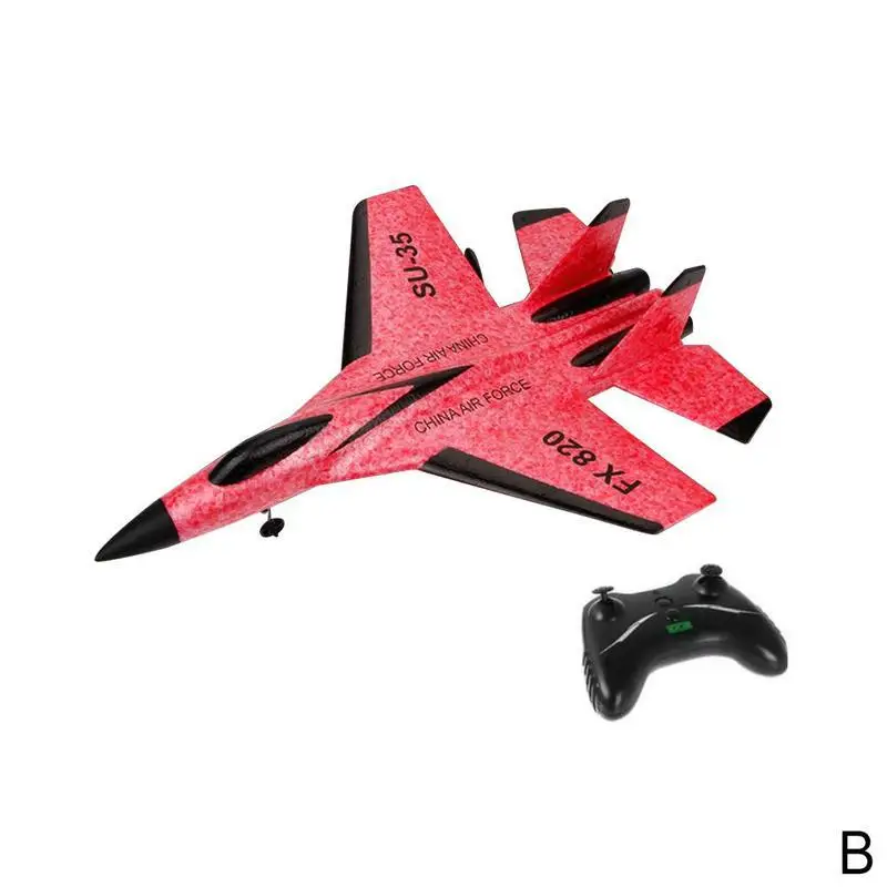 Радиоуправляемый игрушечный самолёт FX-820 2,4G 2CH SU-35 на открытом воздухе RTF Радиоуправляемый самолет игрушка планер модель самолета для детей Подарки - Цвет: B