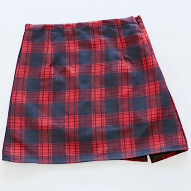 Винтажная женская короткая юбка модная клетчатая сексуальная карандаш Женская