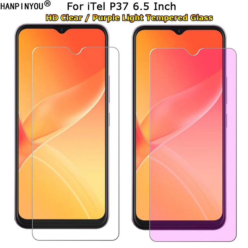 Protector de pantalla Premium para teléfono móvil, película de vidrio templado para el cuidado de los ojos, 2.5D, claro/antiluz azul púrpura, para iTel P37, 6,5 pulgadas|Protectores de pantalla de