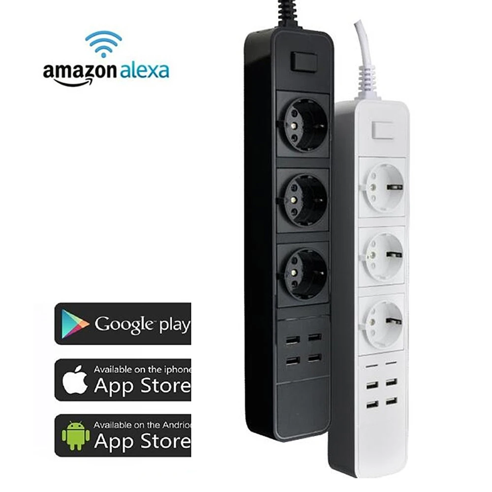 Новейший Wifi смарт-разъем работает с Amazon Alexa Google Assistant Wifi умная полоса питания зарядное устройство 10A с 4 usb-портом для зарядки