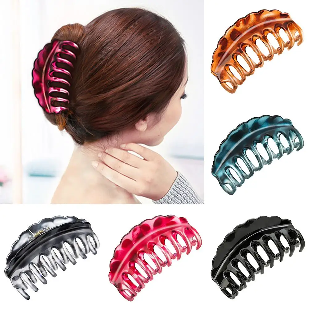 Простой однотонный большой зажим для волос в ванную комнату конского хвоста