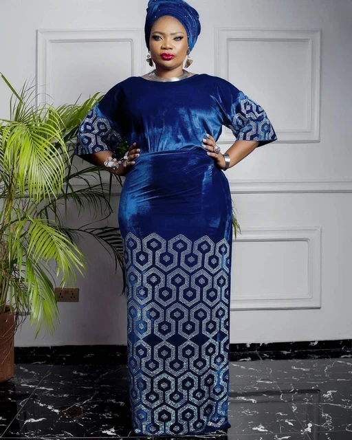 Velvet Dress Dashiki African Clothes 