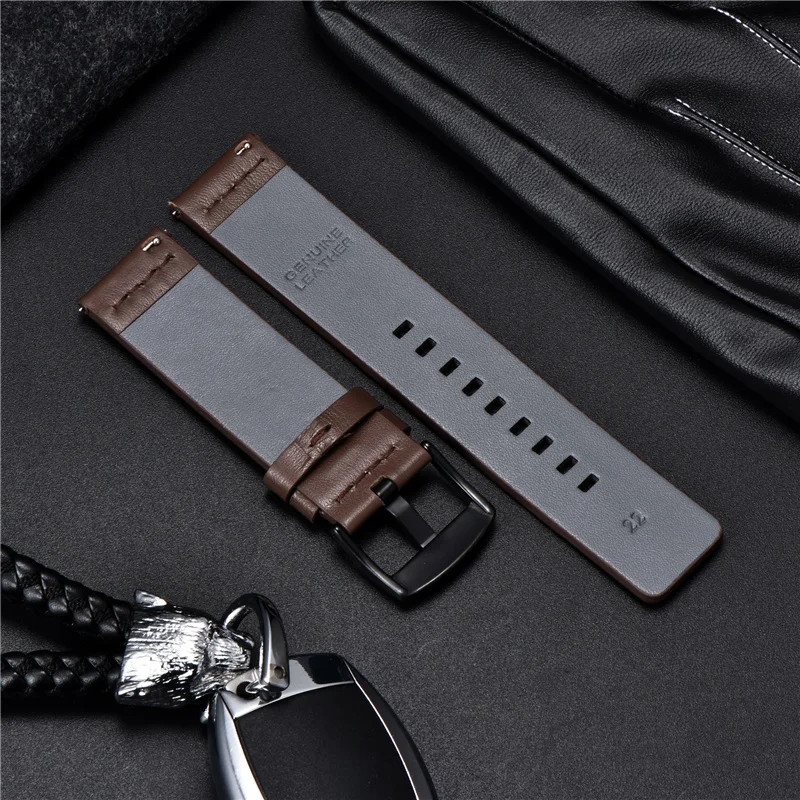 Premium Genuine Leather Quick Release Watch Strap - Sport Smart Watch Band 18mm/20mm/22mm