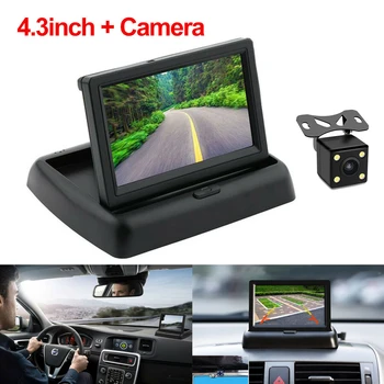 

Car Rearview 4 LED Light Night Camera 4.3\\\\\\\" Foldable TFT LCD Display Monitor Car Rear View Backup LED Night Camera