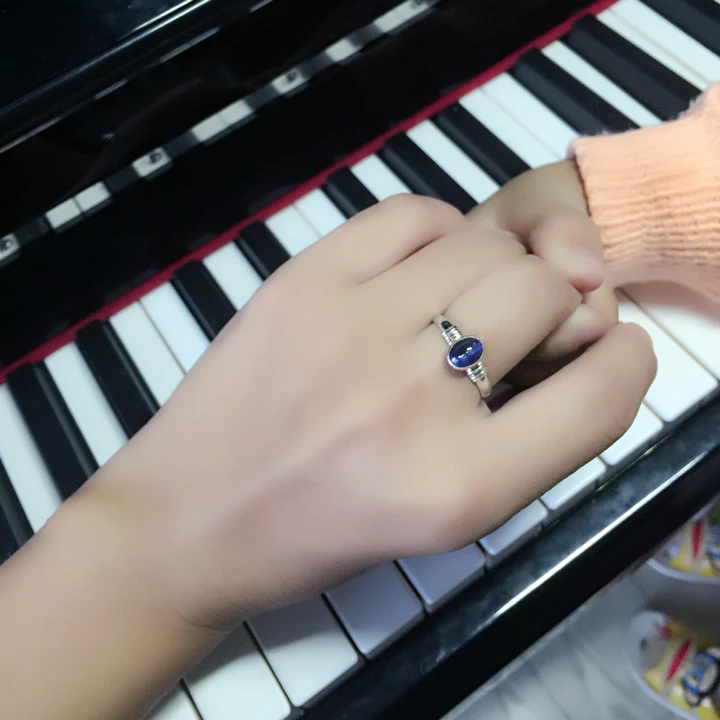 Lumbini Nepal India Bali handmade 925 sterling silver with natural kyanite ring