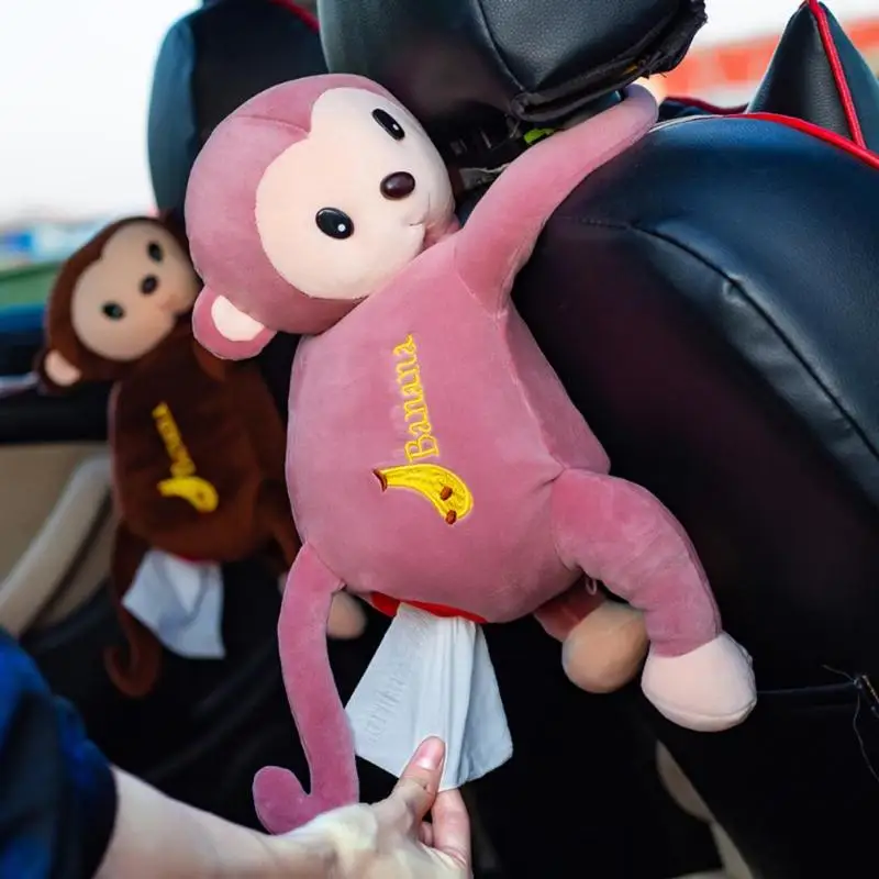 Hanging Monkey Tissue Holder Box Cover Cute Car Cartoon Animal Home Decor New