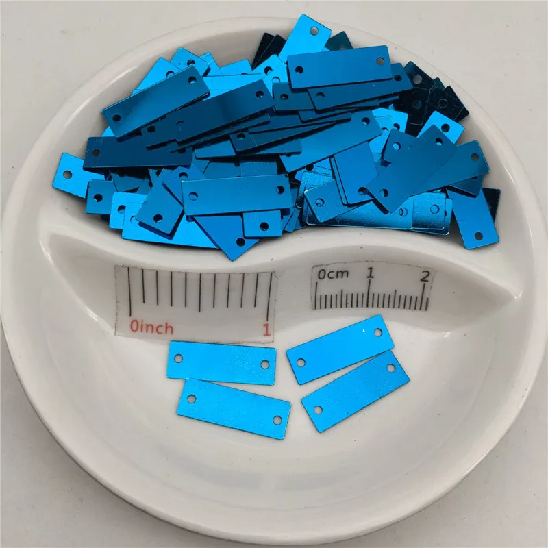 Dark Blue 6*19 мм прямоугольная планка с двумя отверстиями, Плоские Блестки для шитья, Свадебное Ремесло, аксессуары для одежды для женщин и детей - Цвет: Dark Blue
