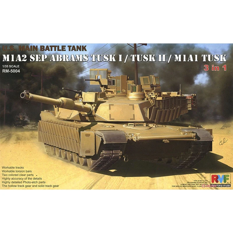 [Набор пластиковых моделей] Ryefield модель RM-5004 1/35 M1A2 SEP Abrams Tusk I/Tusk II/M1A1 Tusk