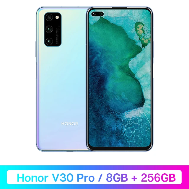 8GB 256GB Skyblue Honor V30 Pro Google Play, смартфон с восьмиядерным процессором 5G, 7 нм, 128 ГБ, 256 ГБ, 16 ядер, GPU, 40 МП, тройная камера, 40 Вт, SuperCharge, Android10 - Цвет: 8GB 256GB Skyblue