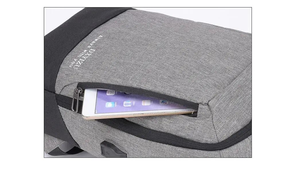UOSC серый Рюкзак для ноутбука с usb-зарядкой, рюкзак для путешествий, мужской школьный рюкзак, рюкзак для книг