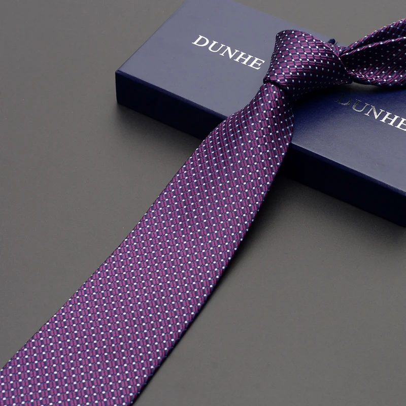 Высокое качество 2019 новые модные галстуки мужские деловые галстуки 8 см фиолетовые шелковые галстуки свадебные галстуки для мужчин