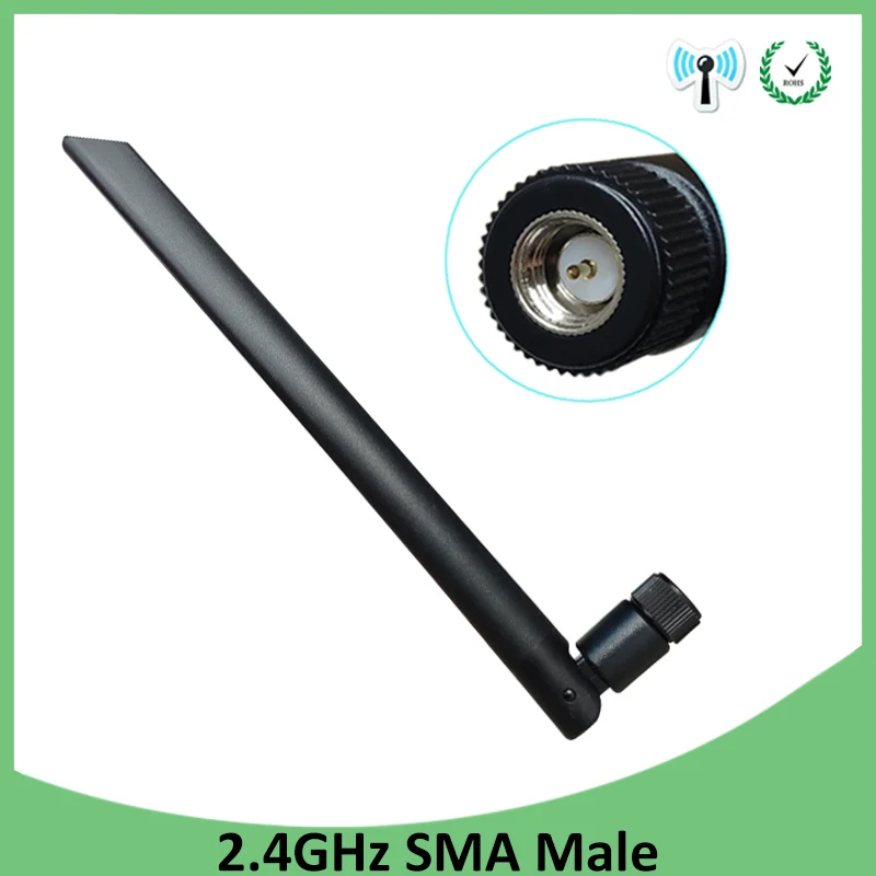 

10pcs 2.4 GHz WiFi Antenna 5dBi Aerial SMA Male Connector 2.4ghz antena wi fi antenne 2.4g For Wireless Router Wifi Booster