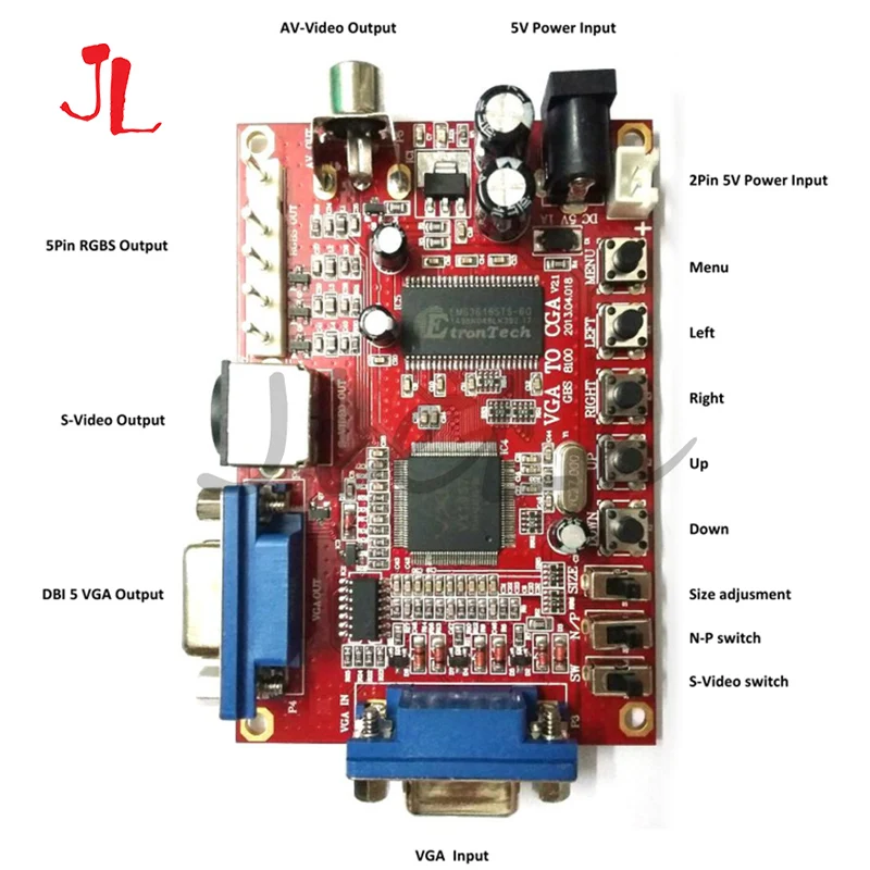 

Arcade Game video converter board VGA to CGA/CVBS/S-VIDEO converter board HD converter GBS-8100 for CRT LCD PDP display