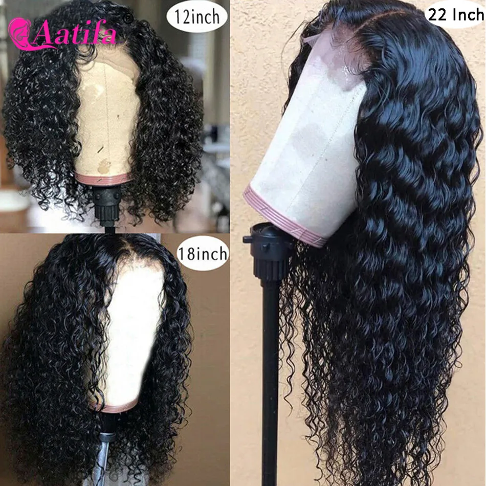 

30 Inch Human Hair Wig Deep Wave Lace Front Wigs Pre Plucked Malaysian 13*4 Lace Frontal Wig Aatifa Remy Hair For Black Women
