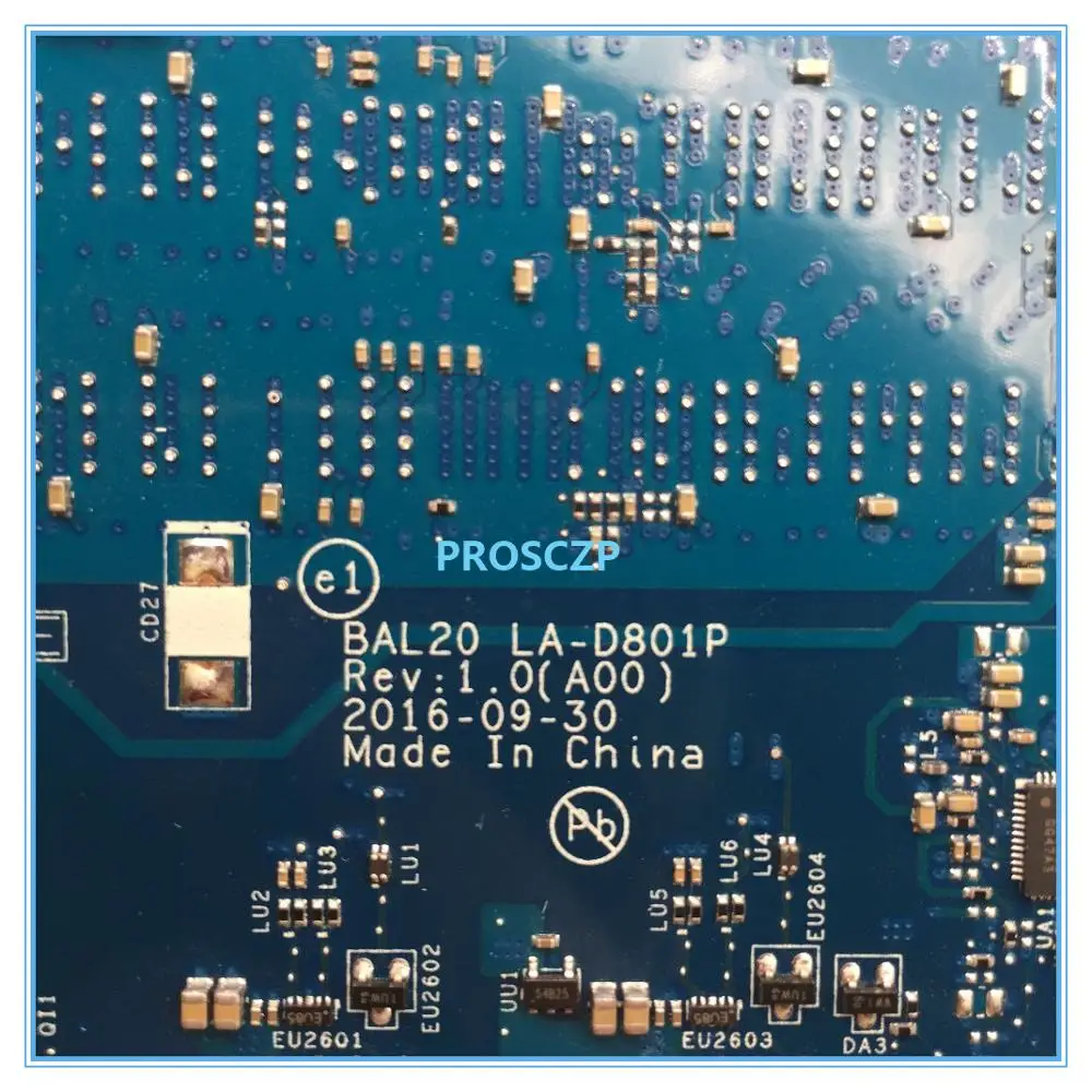 High quality for 5567 5767 BAL20 LA-D801P CN-0VMRRP 0VMRRP laptop motherboard pavilion SR2ZV i7-7500U DDR4 working well