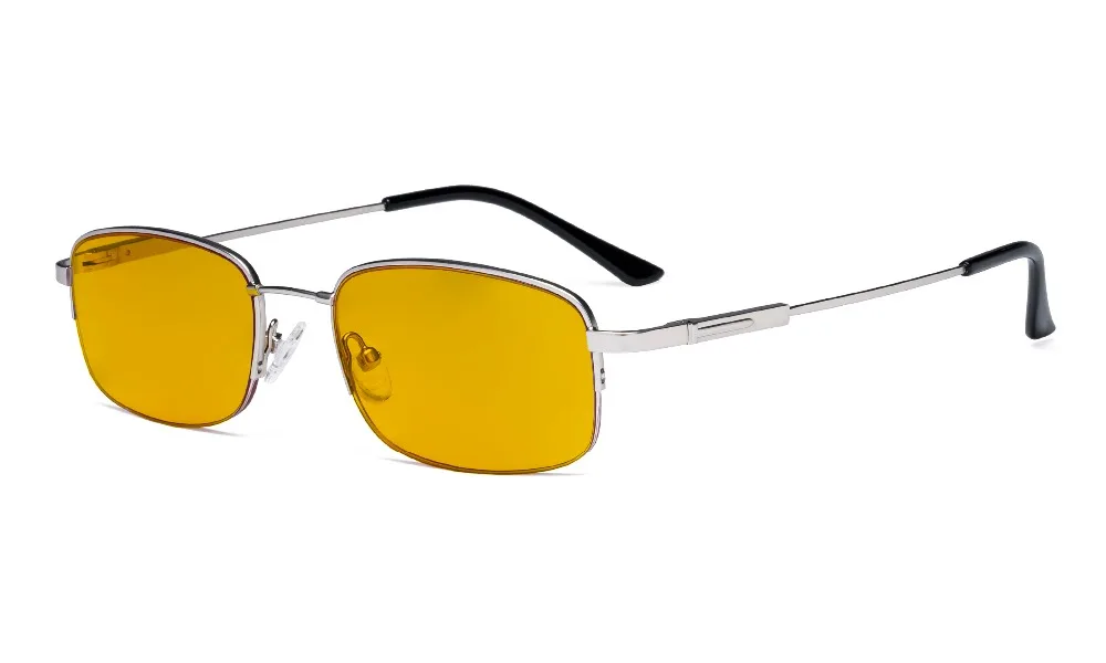 HP1704 Eyekepper очки для компьютера для мужчин и женщин-синий светильник, блокирующие очки для чтения с янтарным тонированным фильтром линзы-память Titamiun ридеры-Половина обода