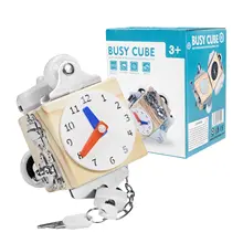 

Busy Block Montessori Unlock Toy Funny Cube High Quality Wood Wooden Toy Busy Unlock Toy Preschool Logical Training