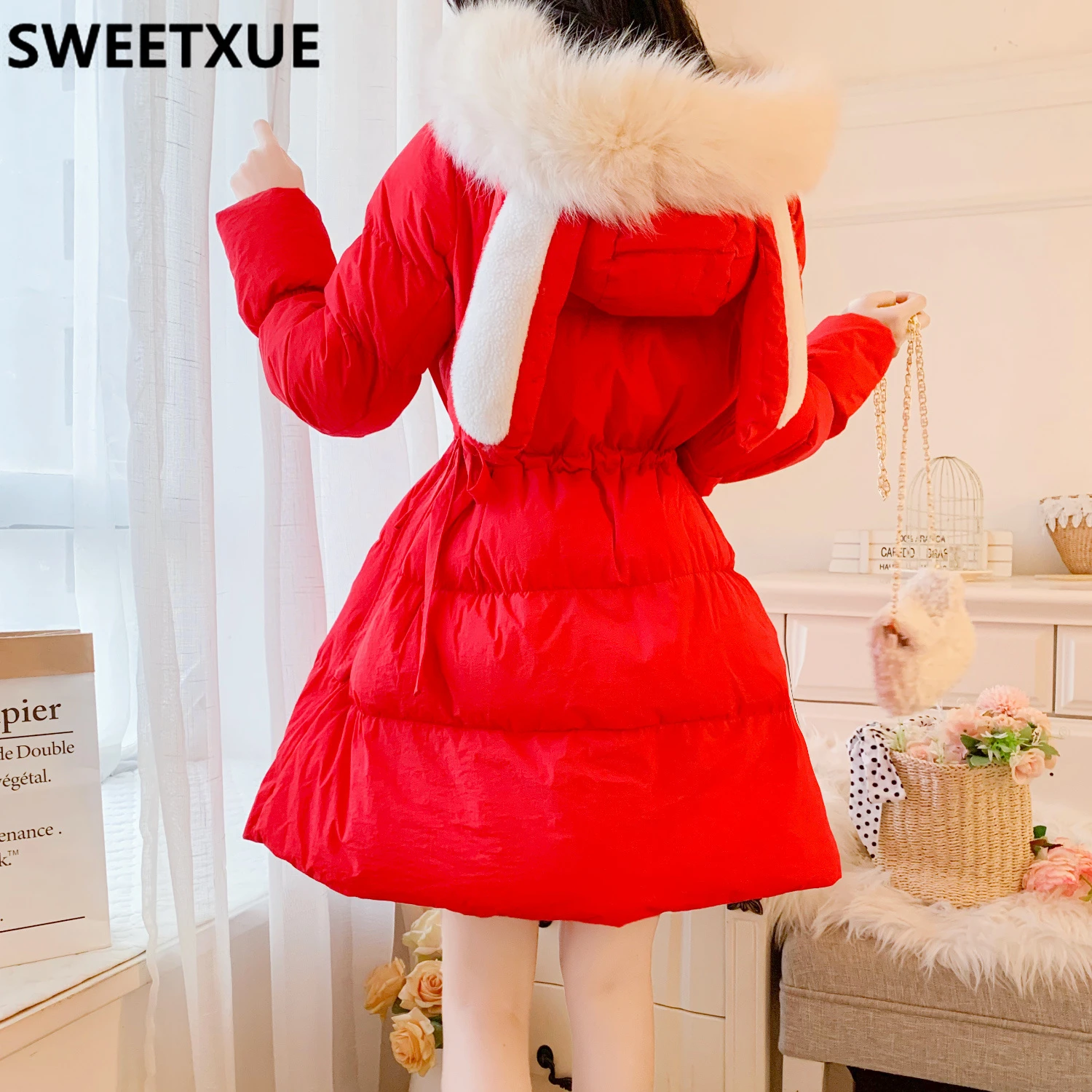 SWEETXUE abrigo grueso de piel sintética con capucha para mujer, chaqueta acolchada con Orejas de abrigos bonitos Kawaii exterior, invierno, 2022|Parkas| - AliExpress