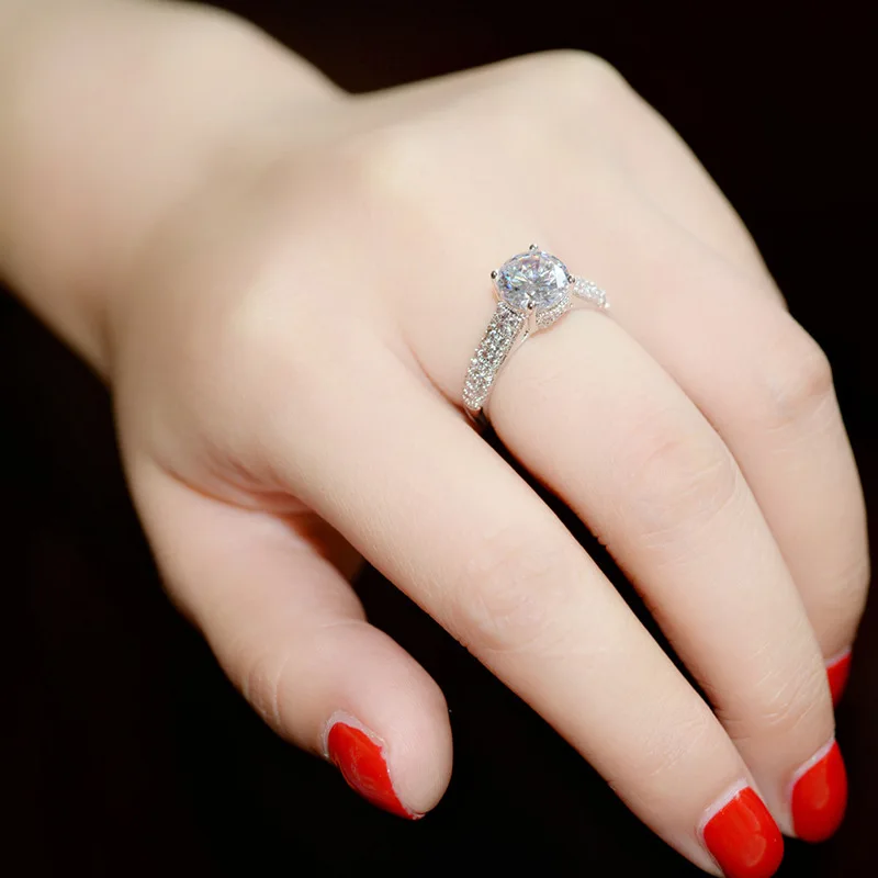 New Trendy Crystal Engagement Cubic Zirconia Wedding Band Ring for Women Ladies Finger Rings Best Gift