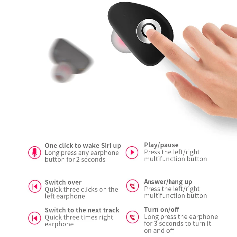 CALETOP Bluetooth 5,0 наушники TWS IPX5 водонепроницаемые наушники-капельки HiFi с сенсорным микрофоном 2600 мАч зарядное устройство чехол с беспроводным зарядным устройством