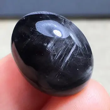 

Certificate Natural Brookite Platinum Silver Rutilated Quartz Cabochon Pendant Oval Women Men 19*15*11mm AAAAA