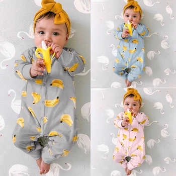 

Banana Baby Girls Boys Romper Jumpsuit Autumn Long Sleeve Cartoon Jumpsuits Soft Pajamas Newborn Infant Boy Girl Clothes Onesies