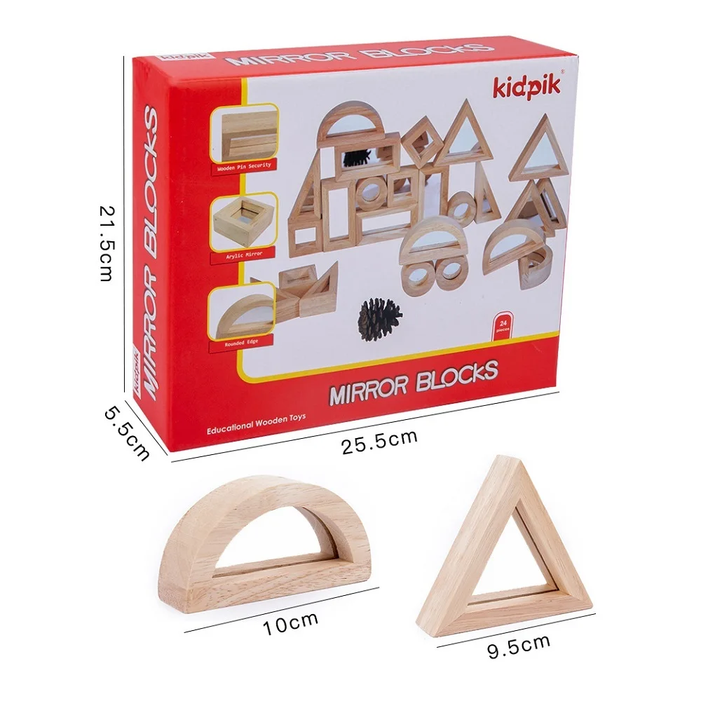 Wooden Mirror Stacking Blocks Creative Colorful Learning And Educational Construction Building Toys Set For Kids For Ages 2+ 6 Wooden Mirror Stacking Blocks Creative Colorful Learning And Educational Construction Building Toys Set For Kids For Ages 2+ 6