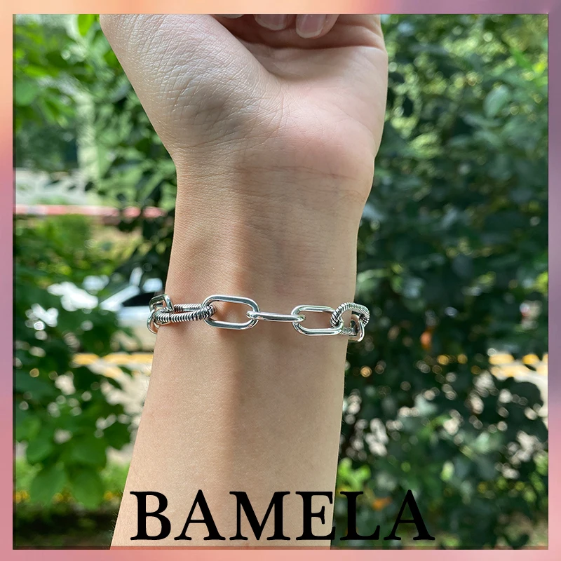 

BAMELA 925 Sterling Silve Chain Bracelets Fashion Hand DIY For Original Bracelet Holiday Jewelry Woman Gift Pulseras Mujer