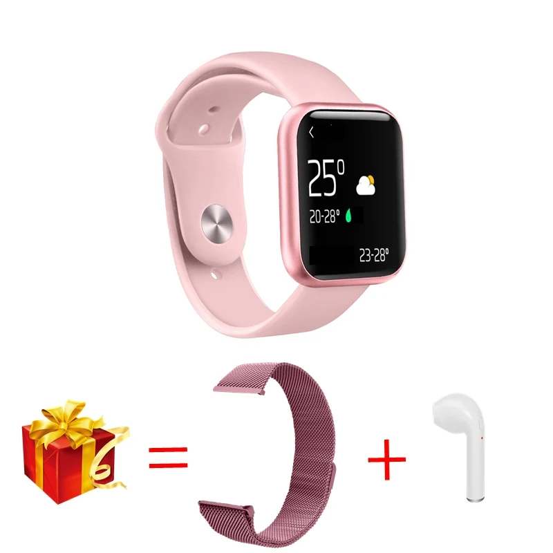 P80 pink add H 696 P70 улучшенная версия P80 Смарт-часы для женщин IP68 Водонепроницаемые Смарт-часы сердечный ритм кровяное давление для IPhone samsung huawei - Цвет: P80 pink add H