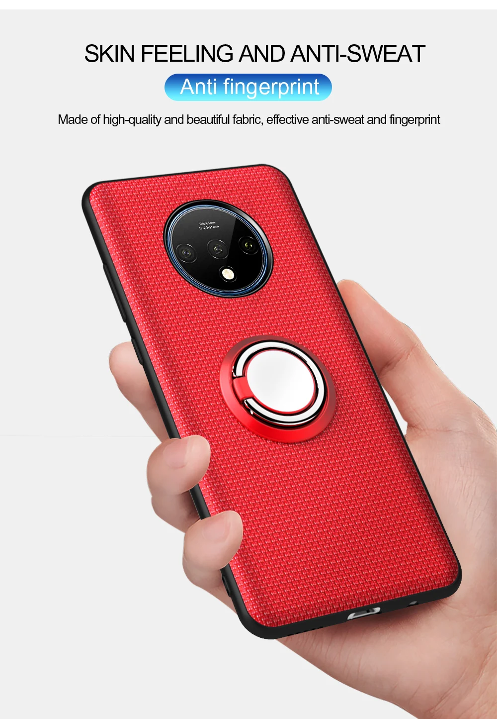 Для Oneplus 7T Pro Чехол, роскошный силиконовый автомобильный чехол с магнитной подставкой и кольцом на палец, противоударный чехол на заднюю панель для One Plus 7T Pro Чехол