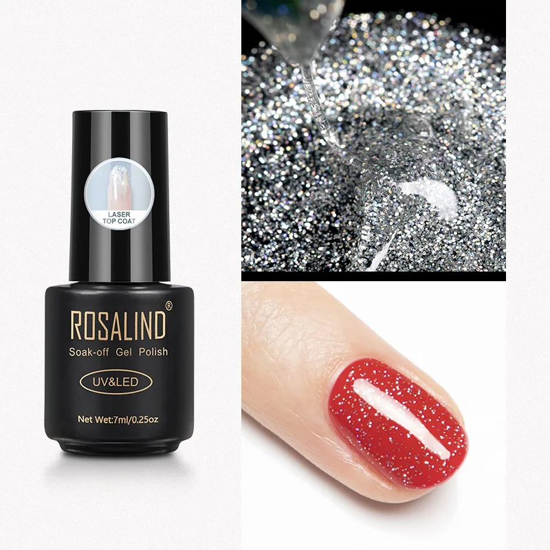 Laser Top ROSALIND Гель-лак для ногтей Полупостоянный УФ-гель Гибридный Vernis 7 мл для ногтей праймер лак для ногтей маникюр полилак основа верхнее покрытие - Цвет: Laser Top