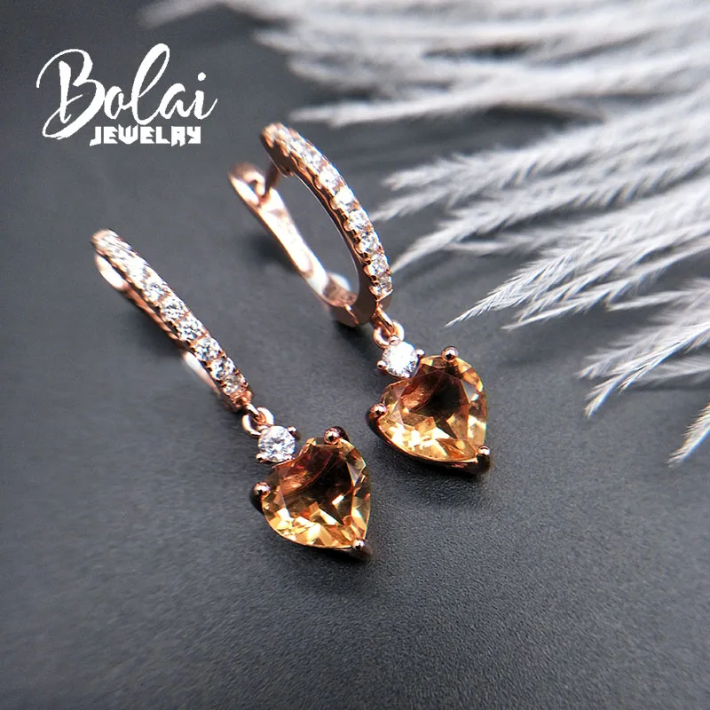 Najtaniej 2019 słodkie serce kształt zultanite kolczyki zmiana koloru kamień 925 sterling silver fine jewelry dla kobiet dziewczyny Bolaijewelry