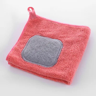 2pcs High quality Kitchen towels Microfiber rag magic Cleaning Cloth Super absorbent Dishcloth for Home cooking cleaning cloth - Цвет: Gray green