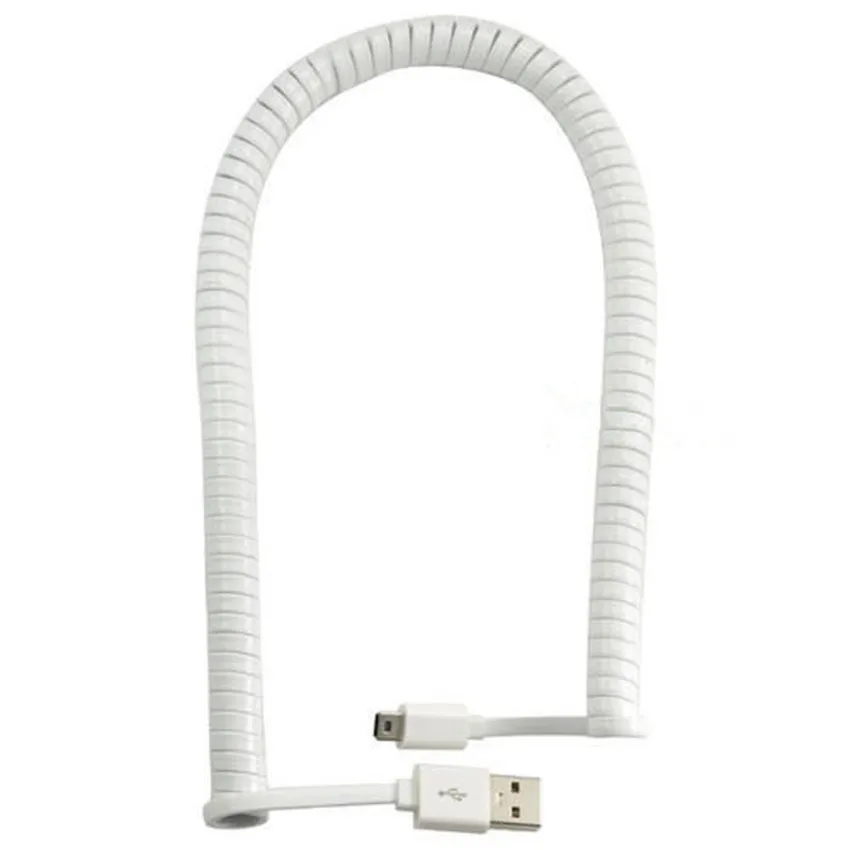 Премиум 3 м спиральный USB штекер в Mini 5 Pin Мужской синхронизации данных плоский