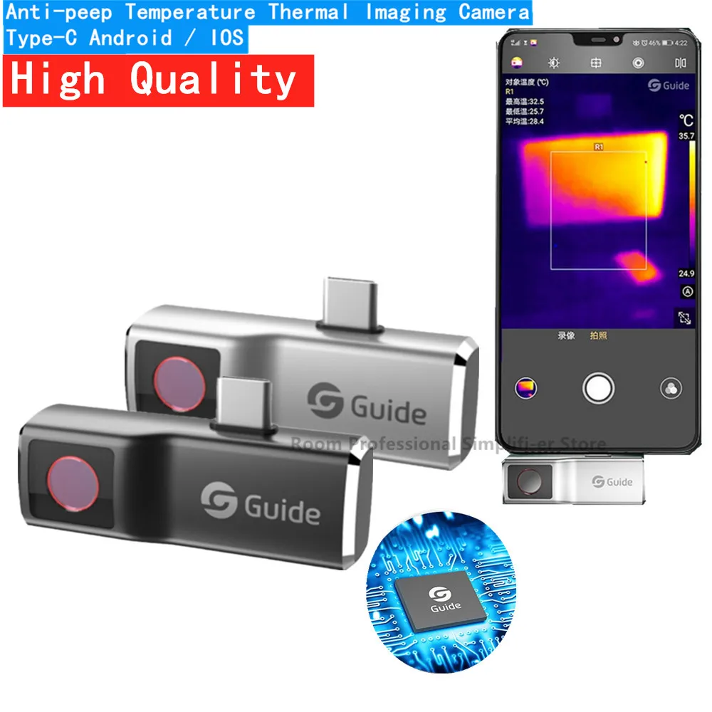 US $170.47 Thermal Imaging Camera Mobir Air Anti Peep Temperature Detection Thermal Imager Camcorder For Smartphone Type C AndroidIos
